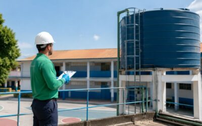 Caixa d’água da escola: limpeza, conservação e impermeabilização antes da volta às aulas