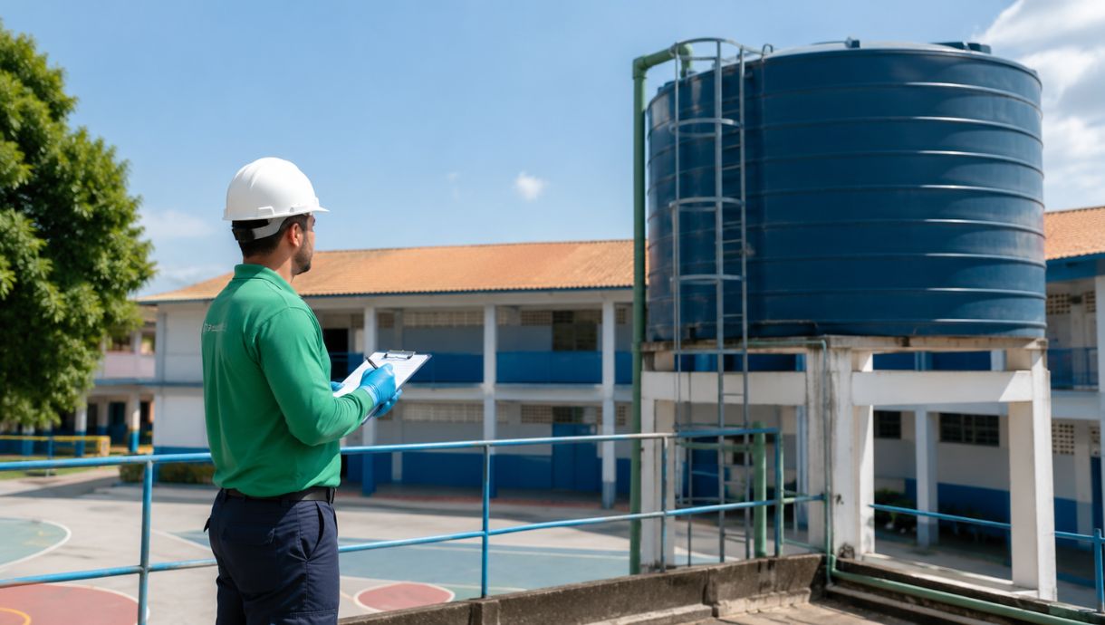 Limpeza de Caixa d’Água em Escolas nas Férias